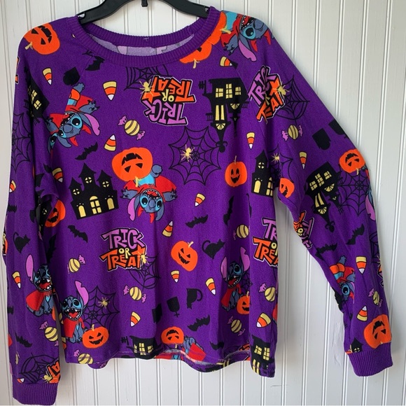 Disney Stitch Halloween (NWOT) (M 8-10) long sleeve trimmed in purple + neckline - Picture 2 of 7
